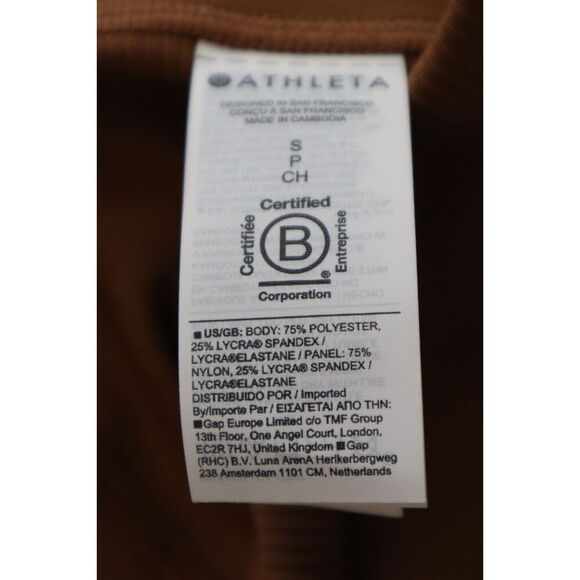 Athleta 410342 Women Sz S Walnut Brown High-Rise Elation Rib Tight Leggings - Picture 10 of 12
